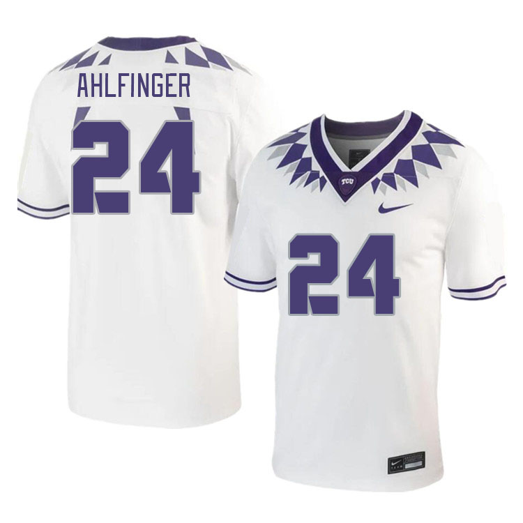 Men #24 Brant Ahlfinger TCU Horned Frogs 2023 College Footbal Jerseys Stitched-White